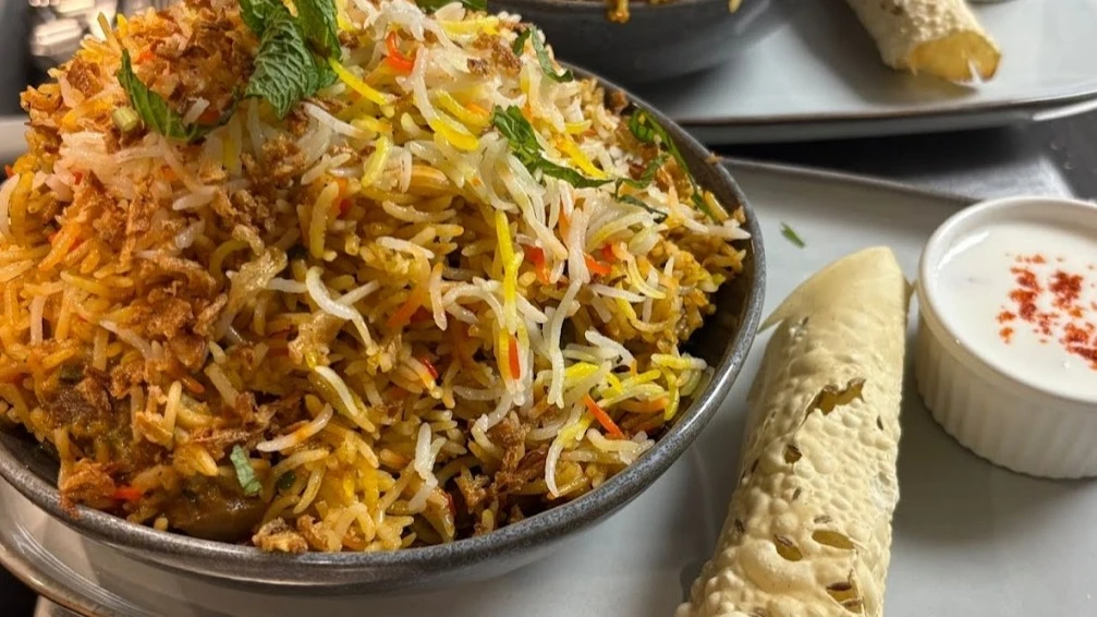 Biryani - Fragrant basmati rice with aromatic spices and meat at Royal Heritage Calgary